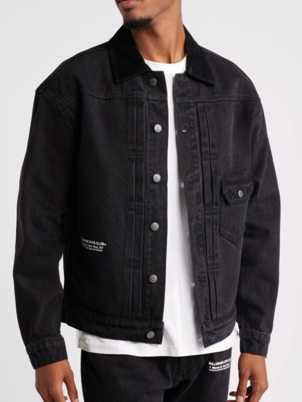 Billionaire Boys Club Black Denim Button-Front Trucker Jacket